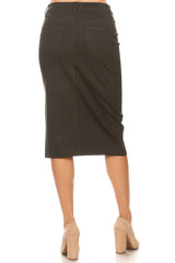 Twill Pencil Skirt