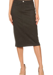 Twill Pencil Skirt