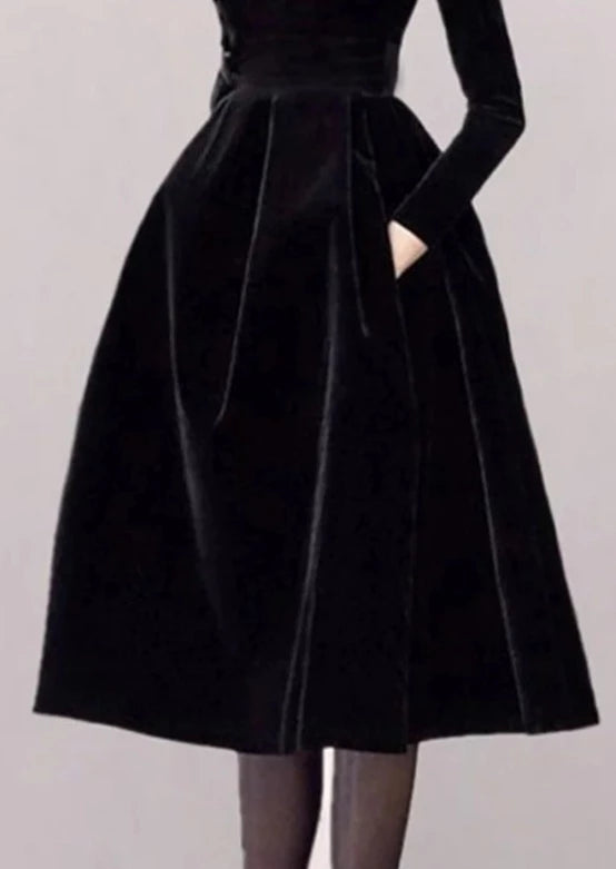 Black Velvet Turleneck Dress