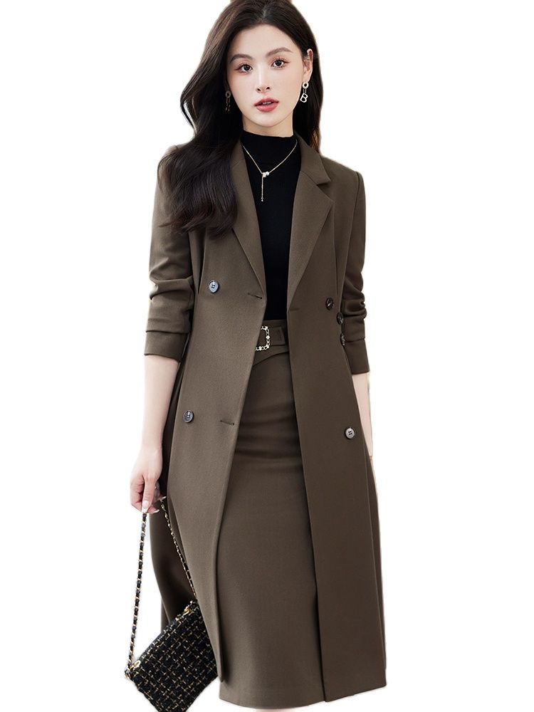 Set Overcoat with Matching Skirt