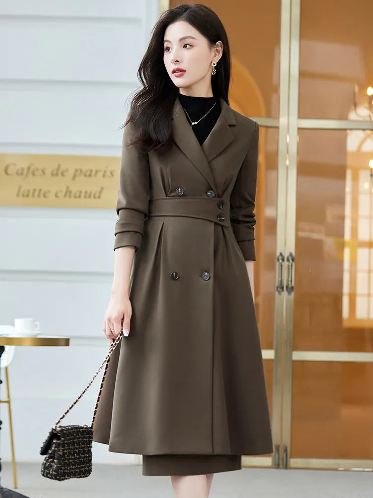 Set Overcoat with Matching Skirt